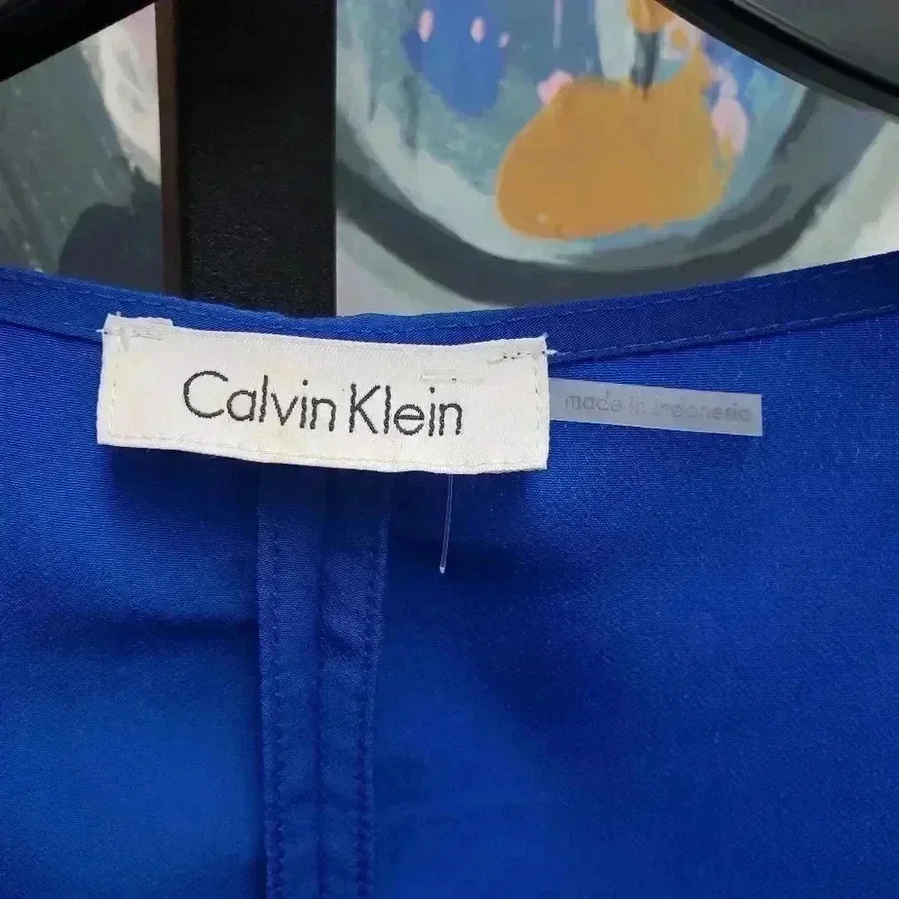 Calvin Klein Royal Blue Shoulder Embellished Blouse - Picture 2 of 5